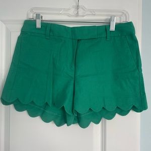 NWT Jcrew Factory Green Scalloped Shorts